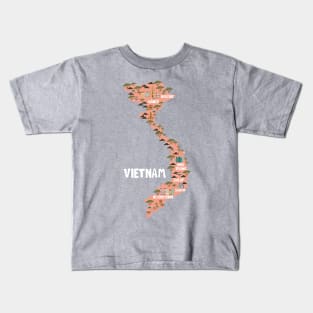 Vietnam Illustrated Map Kids T-Shirt